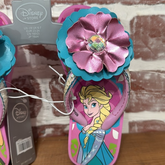 Disney Store Frozen Anna Elsa Platform Girls Sz 7/8 - Picture 3 of 6